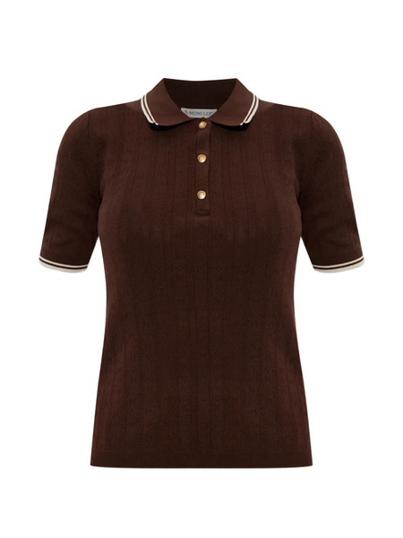  Moncler Buttoned Polo Tops - Brown 