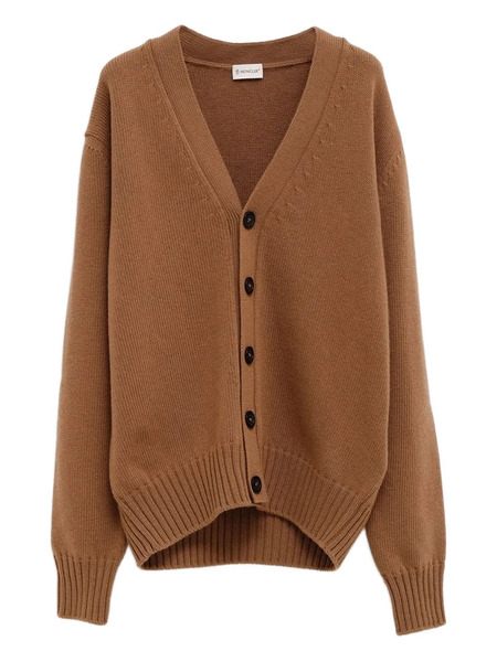  Moncler Buttoned V-neck Cardigan - Brown 