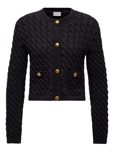  Moncler Cable-knit Button-up Cardigan - Blue 