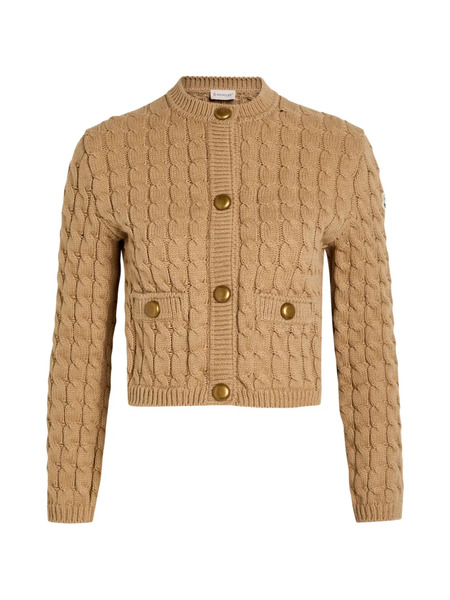  Moncler Cable-knit Cardigan - Neutrals 