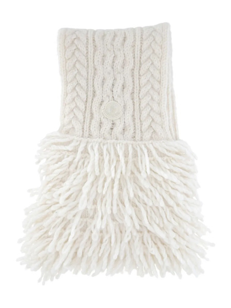  Moncler Cable-knit Fringed Scarf - Neutrals 