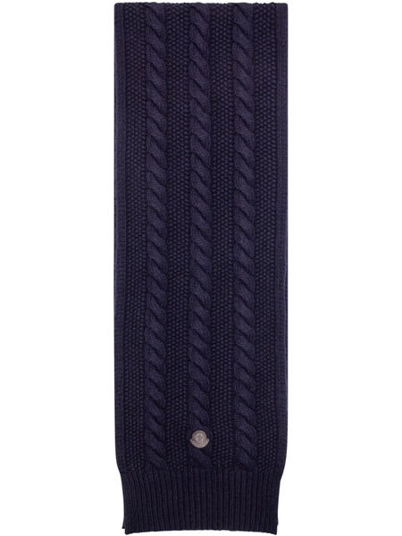  Moncler Cable-knit Scarf - Blue 