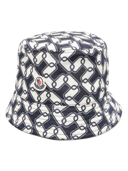  Moncler Chain-print Bucket Hat - Blue 
