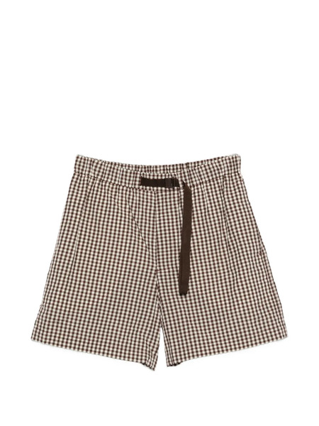  Moncler Checked Belt Shorts - Brown 