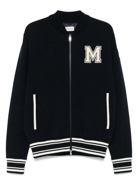  Moncler Contrast-panel Cardigan - Blue 