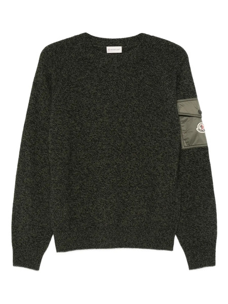  Moncler Crew Neck Patch Pocket Sweater - Green 