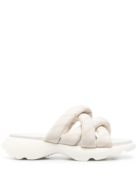  Moncler Crossover-strap Slides - Neutrals 