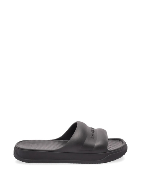  Moncler Embossed Logo Slides - Black 