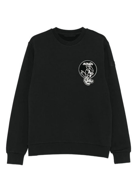  Moncler Embroidered Logo Sweatshirt - Black 