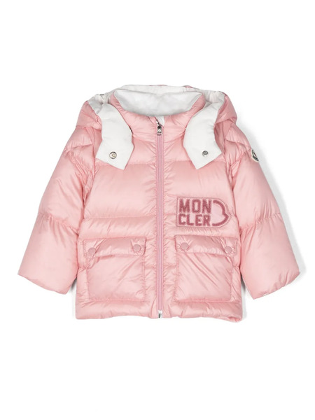  Moncler Enfant Abbaye Logo-embroidered Down Jacket - Pink 