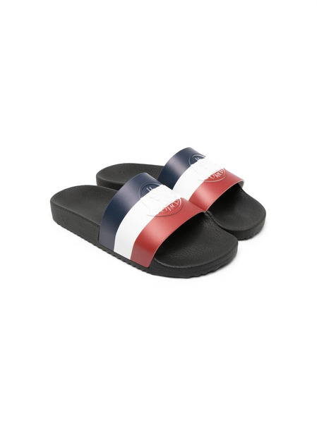  Moncler Enfant Basile Embossed-logo Slides - Black 