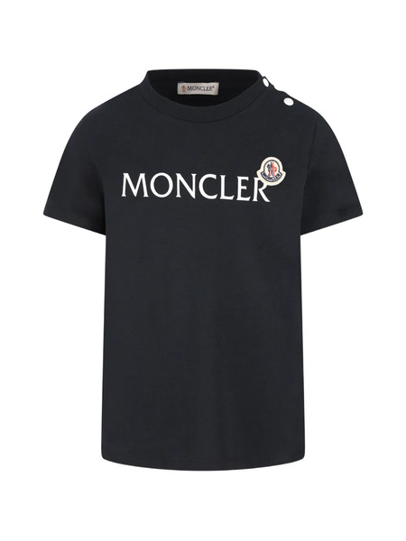  Moncler Enfant Buttoned Logo T-shirt - Black 