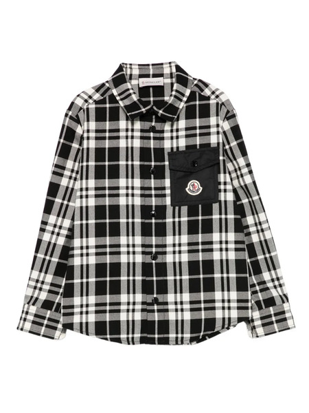  Moncler Enfant Checked Patch-pocket Shirt - Black 