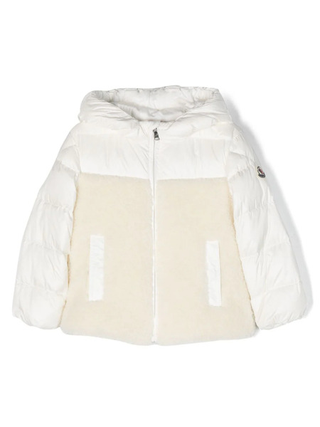  Moncler Enfant Fleece-panelling Padded Jacket - White 