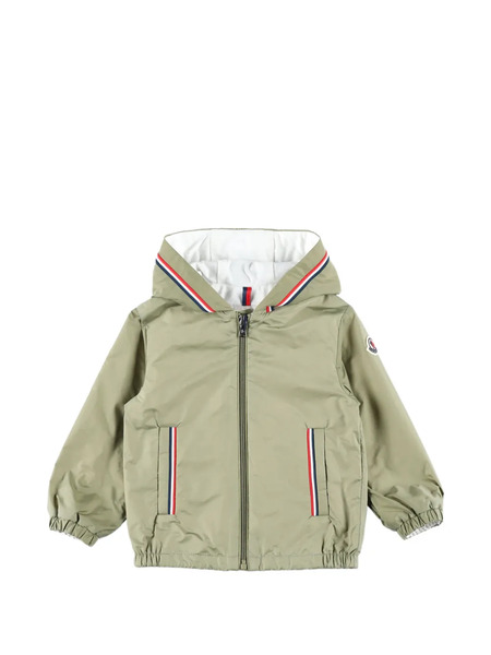  Moncler Enfant Granduc Striped Hooded Jacket - Green 
