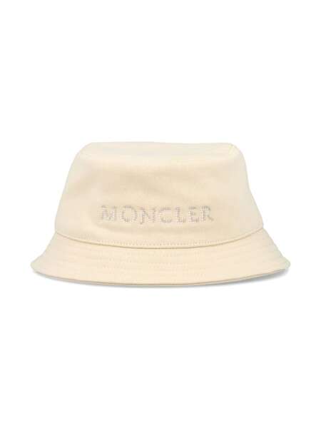  Moncler Enfant Logo-embroidered Bucket Hat - Neutrals 