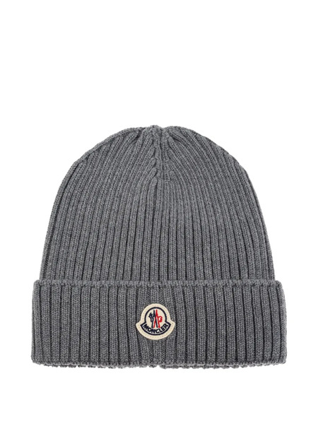  Moncler Enfant Logo-patch Beanie - Grey 