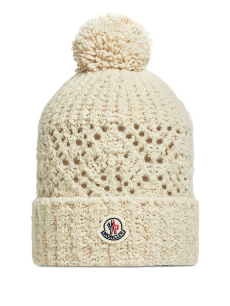  Moncler Enfant Logo-patch Beanie Hat - Neutrals 