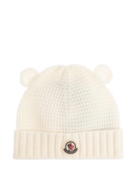  Moncler Enfant Logo-patch Beanie Hat - Neutrals 