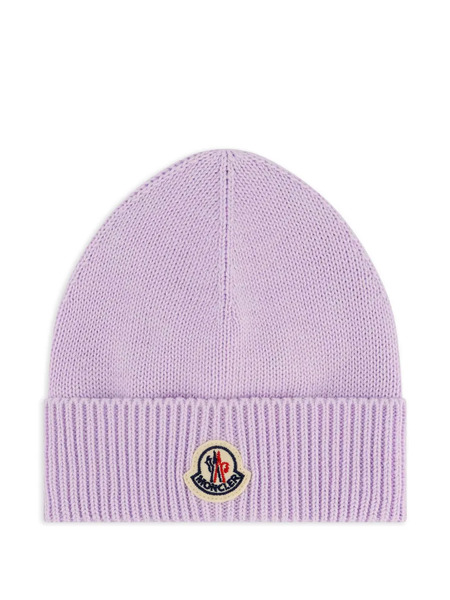  Moncler Enfant Logo-patch Beanie Hat - Purple 