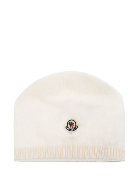  Moncler Enfant Logo-patch Cashmere Hat - White 