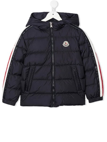  Moncler Enfant Logo-patch Padded Hooded Jacket - Blue 