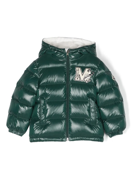  Moncler Enfant Logo-patch Puffer Coat - Green 