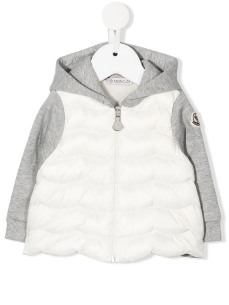  Moncler Enfant Logo-patch Quilted Hooded Jacket - Grey 