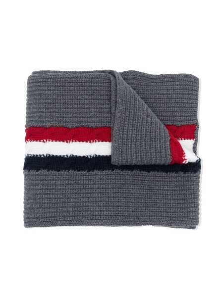  Moncler Enfant Logo-patch Ribbed Scarf - Grey 