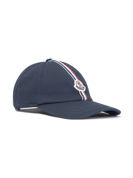  Moncler Enfant Logo-patch Stripe-detail Cap - Blue 