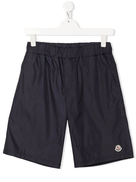  Moncler Enfant Logo-patch Tech Shorts - Blue 