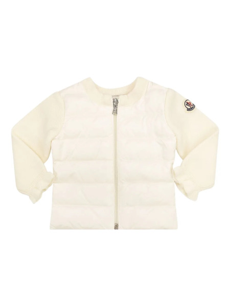  Moncler Enfant Logo-patch Wool Cardigan - Neutrals 