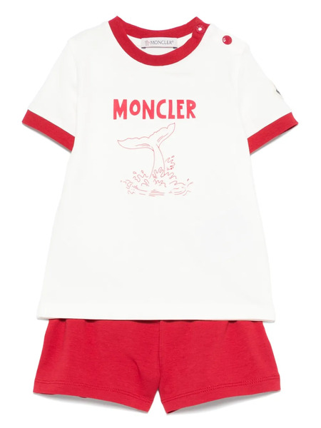  Moncler Enfant Logo-print Shorts Set - Red 