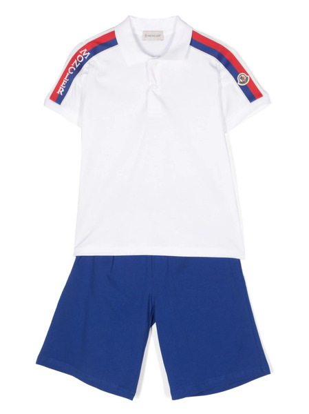  Moncler Enfant Logo-trim Polo Two-piece Set - Blue 