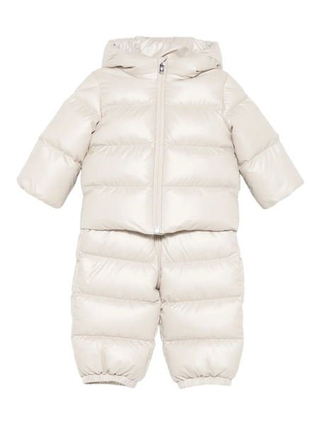  Moncler Enfant Quilted Hooded Snowsuit - Neutrals 