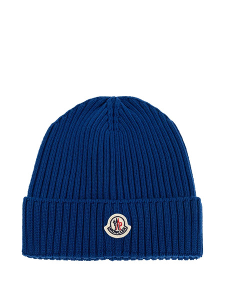  Moncler Enfant Ribbed-knit Beanie - Blue 