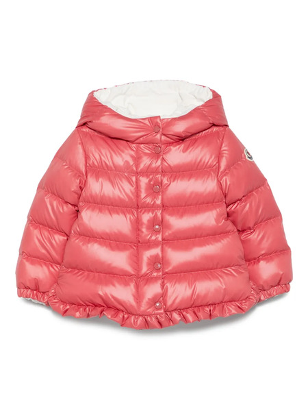  Moncler Enfant Tazui Ruffled Hooded Jacket - Red 