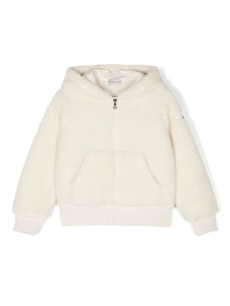  Moncler Enfant Teddy Zip-up Jacket - White 