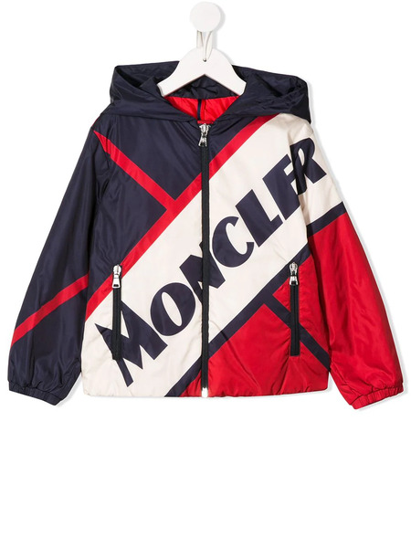  Moncler Enfant Zip Up Block Colour Jacket - Blue 