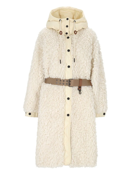 Moncler Grenoble Belted Hooded Coat - Neutrals 