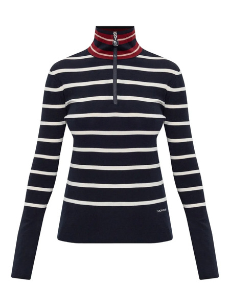  Moncler High-neck Striped Jumper - Black 