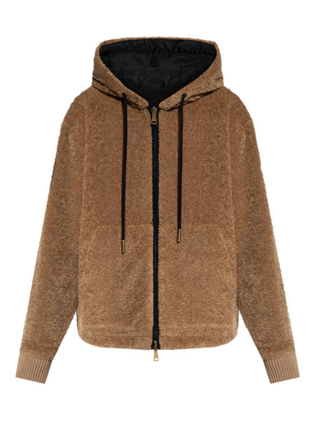  Moncler Hooded Teddy Fleece Jacket - Brown 