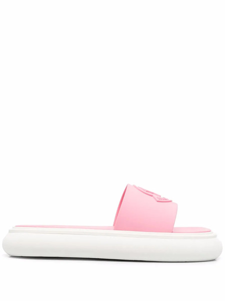  Moncler Jeanne Logo-embossed Slides - Pink 