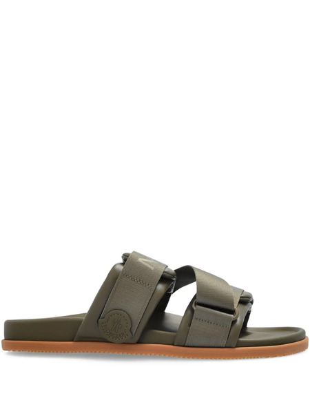  Moncler Leather Slides - Green 