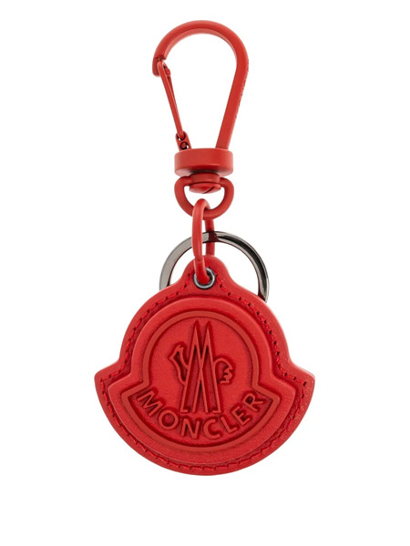  Moncler Logo-embossed Leather Keyring - Red 