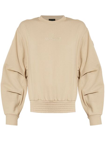  Moncler Logo-embroidered Sweatshirt - Neutrals 