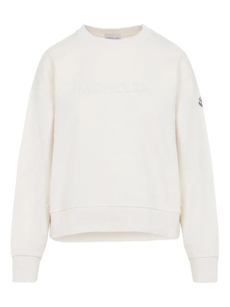  Moncler Logo Embroidered Sweatshirt - Neutrals 