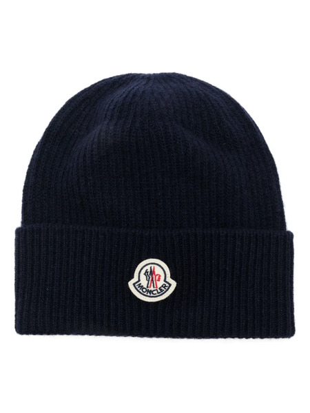  Moncler Logo-patch Beanie - Blue 
