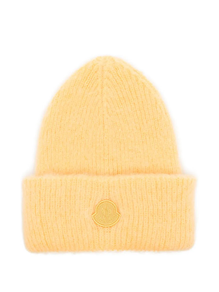  Moncler Logo-patch Beanie - Yellow 