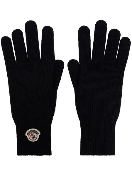  Moncler Logo-patch Gloves - Blue 